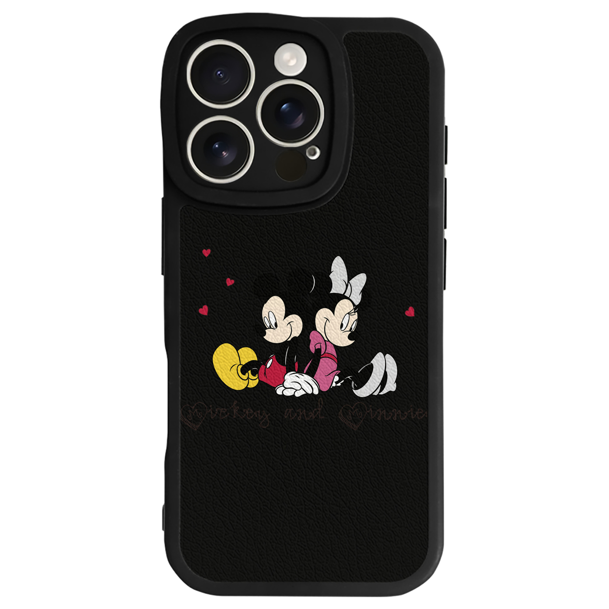 （画像用） ミッキーマウス Mickey Mouse 【iPhone 16シリーズ対応】シリコンスマホケース（レザー調） 材質：シリコン